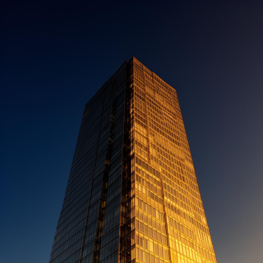 Modern skyscraper at golden hour